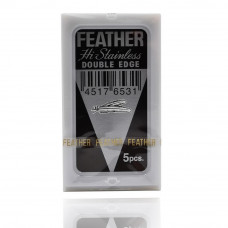 Классические Лезвия "FEATHER" HI Stainless Platinum (1 пачка * 5 лезвий)